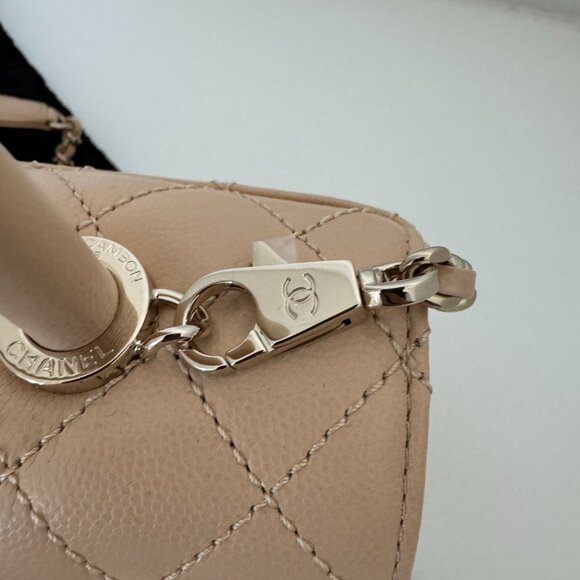 Chanel Beige Flap Bag with Top Handle - Picture 4 of 8